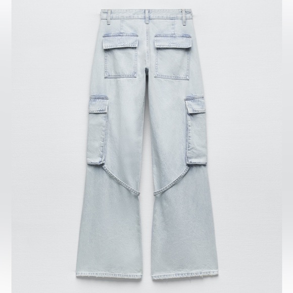 Zara MID -RISE TRF CARGO JEANS - Picture 14 of 16